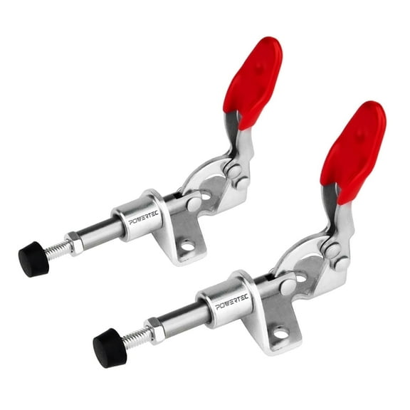 POWERTEC 2PK Toggle Clamp, 100lbs Holding Capacity, 301A Quick Release Push/Pull Clamp for Woodworking Jigs and Fixtures, Pocket Hole Jigs, Welding, Crosscut Sled, CNC  (20323)