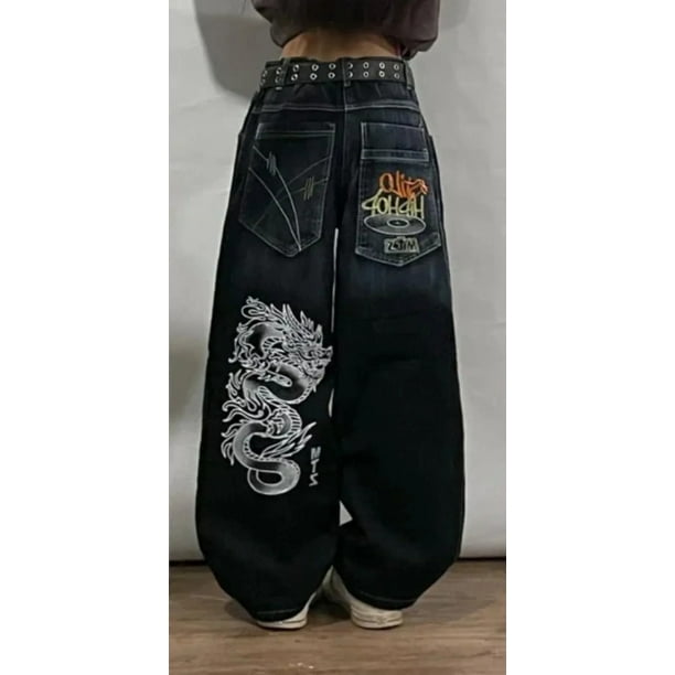 JNCO Jeans New Y2K Womens Harajuku Retro Hip Hop Print Baggy Jeans