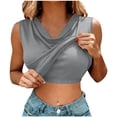 thumbnail image 2 of CYRBOKO Women's Tank Tops, Sleeveless Casual Party Summer Padded Camisoles Gray Size M, 2 of 6