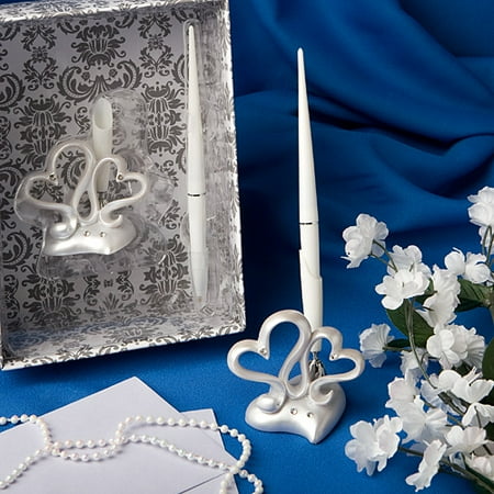 Interlocking Hearts Design Wedding Pen Set