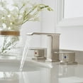 thumbnail image 2 of 8 in. Waterfall Widespread 2-Handle Bathroom Faucet With Pop-up Drain Assembly in Spot Resist Brushed Nickel, 2 of 13