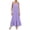 Purple, variant on Efsteb Sundresses for Women Vacation Solid Color Fashion Ruffle Ruched Long Dress with Back Tie Crew Neck Beach Loose Sleeveless Casual Dresses (Hot Pink,XL)