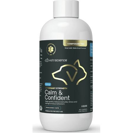 VetriScience Calm and Confident Liquid for All Dogs and Cats, 8oz