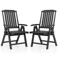 thumbnail image 1 of Gymax 2PCS Foldable Patio Chair w/Armrest Curved Back Slatted Seat for Backyard Deck Black, 1 of 8