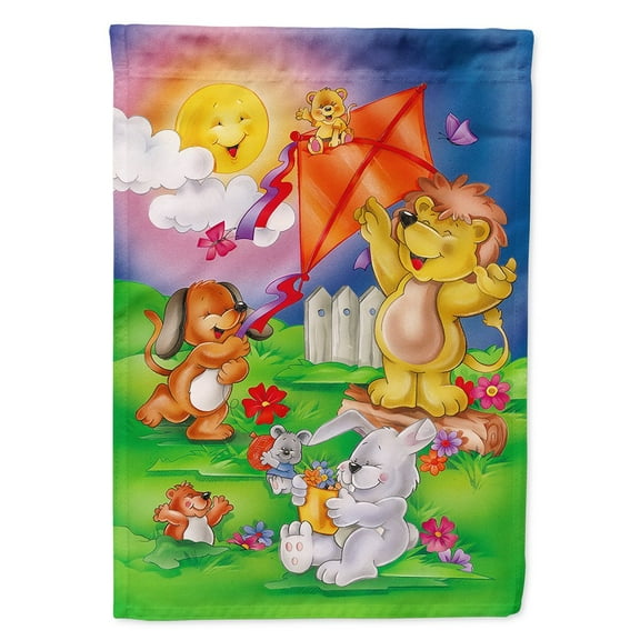 Play Time Animals Flag Canvas House Size