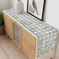 thumbnail image 4 of Watercolor Floral Table Runner - 60 Inch Long, Kitchen Dining Table Runner Dresser Scarves, Spring Flowers Leaves Plants Gray Plaid Farmhouse Decor for Coffee Tables Wedding Party Banquet, 4 of 8