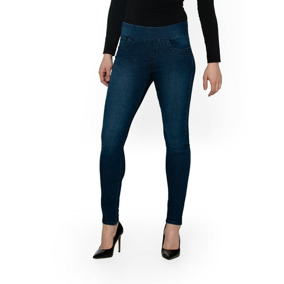 Bluberry Women's Slim Fit Pull-On Jeans, Indigo Rinse