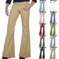 thumbnail image 1 of Pantalones de discoteca de los años 70 para hombre, pantalones vaqueros acampanados para hombre, pantalones vaqueros vintage de los años 60 y 70, A001-caqui, grande, 1 of 4
