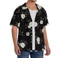 thumbnail image 2 of Balery Rose Flowers Camisa Casual de Manga Corta con Botones para Hombre, Texturizada, Estilo Cubano, para Playa, Verano-XX-Large, 2 of 5