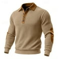 thumbnail image 5 of Kakii Men's Textured Sweatshirt Fleece Lined Thermal Elbow Patches Heavyweight Pullover, 5 of 6