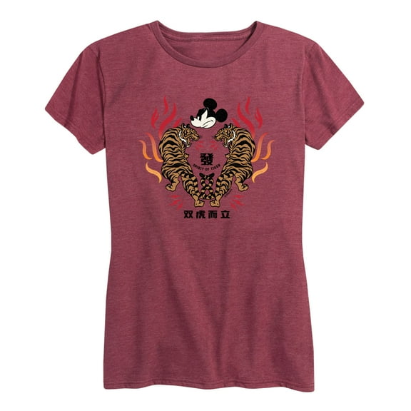 Mickey & Friends - Mickey And Twin Tigers - Women's Short Sleeve Graphic T-Shirt