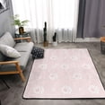 thumbnail image 2 of DouZhe Tapis de Zone Motif Empreintes de Pattes de Chat Rose Mignon Antidérapant Lavable en Machine, Style Tapis Paillasson, 63x48 Pouces, 2 of 6