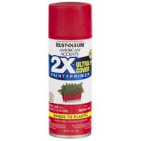 2-Pack Value - Rust-oleum american accents ultra cover 2x satin apple red spray paint and primer in 1, 12 oz