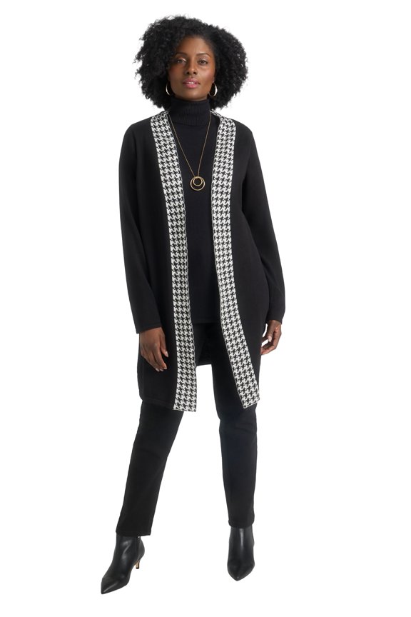 Women's Plus Size Fine Gauge Cardigan Long Open Front Sweater