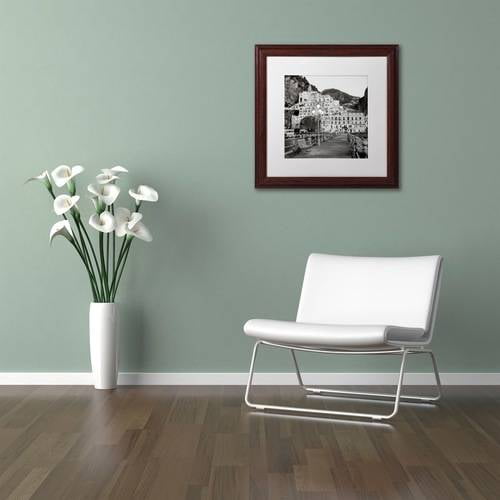 Trademark Fine Art "Amalfi Pier I" Canvas Art by Alan Blaustein, White Matte, Wood Frame