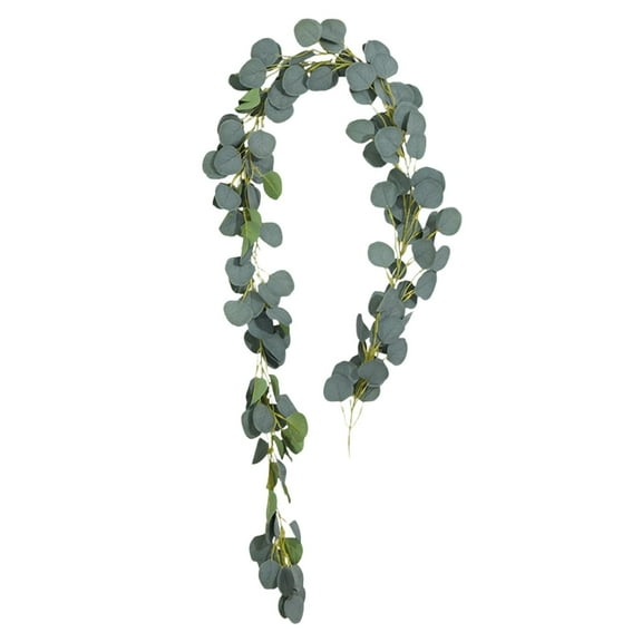 Mupvlun 74.8'' Artificial Eucalyptus Garland Silk Leaf Silver Dollar Eucalyptus Leaves Vines Handmade Garland Greenery Wedding Backdrop Indoor Outdoor Arch Wall Decoration