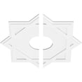thumbnail image 2 of 28"OD x 7"ID x 15 1/2"C x 1"P Axel Architectural Grade PVC Contemporary Ceiling Medallion, Two Piece, 2 of 4