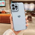 thumbnail image 3 of Design for iPhone 13 Pro Max 5g 6.7” Phone Case,Luxury Gold Plating Cute Love Heart Case with Camera Protection Soft Silicone Shockproof Cover Bumper with Side Heart Pattern(Blue), 3 of 11