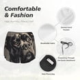 thumbnail image 6 of Lsque Vintage Dog Illustration Printed Women's Running Shorts with Liner Pockets,Elastic Quick Dry Workout Athletic Gym Yoga Shorts,Womens High Waist Shorts-XX-Large, 6 of 9