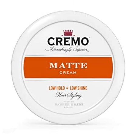 Cremo Premium Barber Grade Hair Styling Matte Cream, Light Hold, Low Shine, 4 Oz