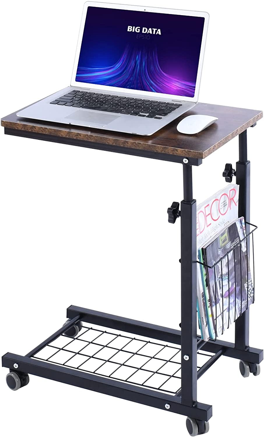 AIZ Overbed Table, Height Adjustable Sofa Side Table Slide Under The