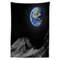 thumbnail image 3 of Ambesonne Galaxy Tablecloth Rectangular Table Cover, Moon Mars Planet Earth, 52"x70", Blue Black Grey, 3 of 4