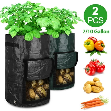 2PCS Potato Grow Bags 10/7Gallon Planting Pouch Pot, TSV Garden Vegetables Planter Bags for Potato/Plant Container with Handles and Breathable (Best Place To Grow Potatoes)