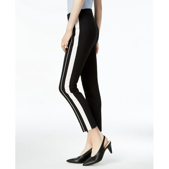 Bar III Tuxedo Striped Pants Black 2