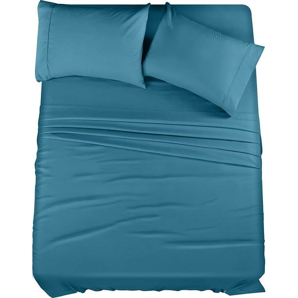 Juego de sábanas Utopia Bedding King de microfibra cepillada azul
