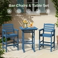thumbnail image 3 of SERWALL Tall Balcony Adirondack Chairs Set of 2, HDPE Outdoor Bar Height Barstools Chair Set of 2 for Bistro, Poolside, Garden, Blue, 3 of 8