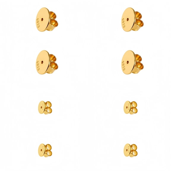 14K Gold Plated Hypoallergenic Earring Backs Replacement - 4 Pairs