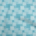 thumbnail image 1 of oneOone Georgette Viscose Turquoise Blue Fabric Asian Block Tile Sewing Material Print Fabric By The Yard 42 Inch Wide, 1 of 4