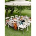 thumbnail image 3 of Outdoor Tablecloth with Umbrella Hole and Zipper, Vintage Orange Blue Fall Rectangle Table Cloth 60x120 Inch Waterproof Tablecloth, Thanksgiving Maple Leaf Pumpkins Vintage Picnic Table Cover, 3 of 7