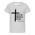 thumbnail image 4 of Tfken Girls Tees For Summer Crew Neck Short Sleeve Print Tops Trendy Daily Wear Teen Comfortable Shirts Gray Size 4-5 Years, 4 of 4