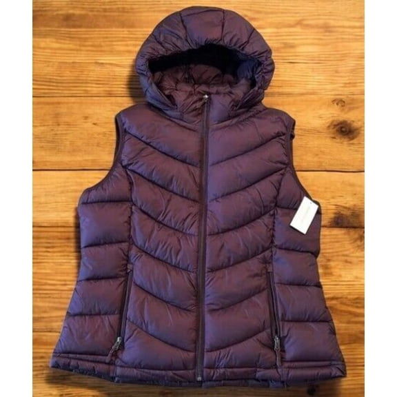 Charter Club Women's Packable Hooded Puffer Vest, Plum