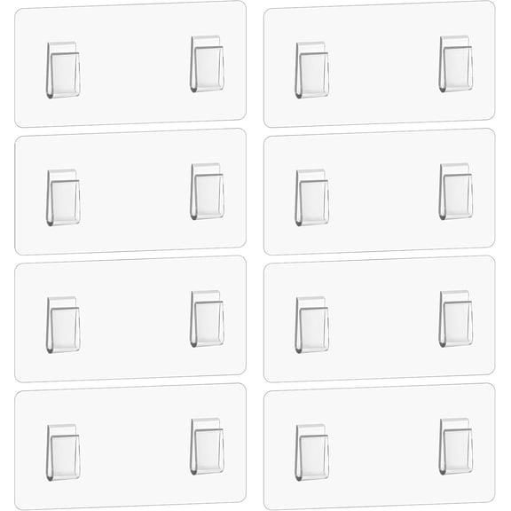 PLUMYHG-8Pcs Shower Caddy Adhesive Replacement, No Drilling Shower Shelf Adhesive Strips Clear Shower Hanger Shower-Caddy Hooks for Bathroom Corner Organizer Basket Kitchen Racks