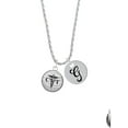 thumbnail image 2 of Delight Jewelry Silvertone Domed Black CVT Silvertone Script Initial Disc - G - Charm Necklace, 20"+3", 2 of 4