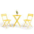 thumbnail image 2 of Erinnyees 3-Piece Folding Bistro Set for Outdoor Patio, Steel Frame, Yellow - Space-Saving Garden Furniture, 2 of 8
