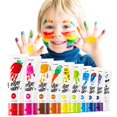 thumbnail image 1 of Set de pintura para dedos Jar Melo Safe para niños pequeños, 10 colores, 62 ml, 1 of 6