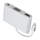 thumbnail image 1 of Adaptador de aleación de aluminio para interfaz de sistema IOS a HDMI+VGA+3,5 mm, color plateado, 1 of 12