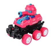 Red Transforming Tank Car Toy Inertia Powered Collision Deformation Six Wheel Vehicle Launcher Action Figure Gift For Boys Kids