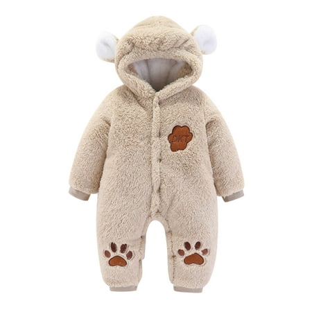 

Clothes for Baby Snap Pack Baby Boys Girls Long Sleeve Cute Cartoon Patchwork Bear Ears Hooded Romper Jumpsuit Outfit Clothes Coat 4t Toddler