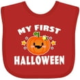 thumbnail image 3 of Inktastic My First Halloween with Pumpkin and Stars Boys or Girls Baby Bib, 3 of 4