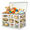Color 4, variant on Jiaoprinted Fun Line Cat Large Toys Storage Box with Lid and Divider, Cats Pattern Foldable Toys Storage Organizer, Stackable Home Organization, 85L