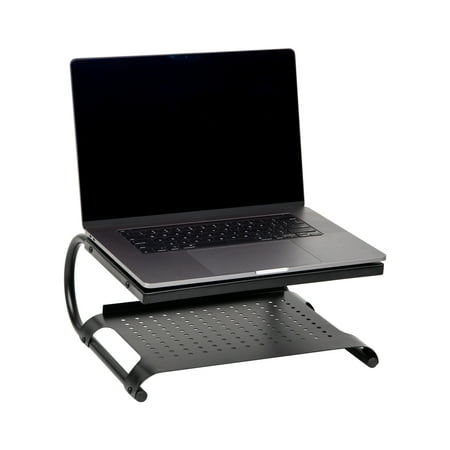 Mind Reader - Monitor Stand Riser 2 Tier Metal - Black