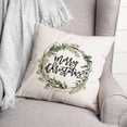 thumbnail image 3 of Creative Products Merry Christmas Wreath 18 x 18 Spun Poly Pillow, 3 of 3
