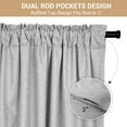 thumbnail image 6 of 100% Blackout Curtains, Linen Textured Blackout Curtains No Light, Rod Pocket Black Out Curtains & Drapes for Living Room Bedroom-Set of 2 Panels (50" X 72", Grey), 6 of 8