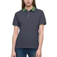 thumbnail image 2 of FRSASU Women's Golf Short Sleeve Shirts Lightweight Contrast Color T-Shirt Button Up Collared Neck Preppy Clothes Gray, 2 of 6