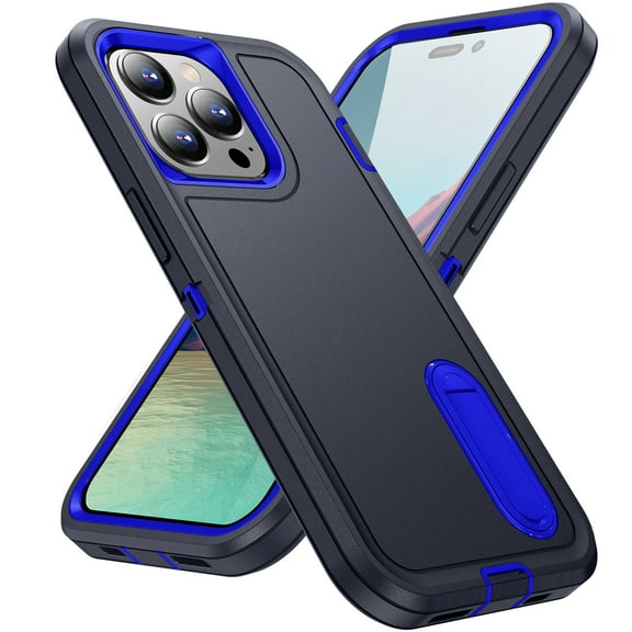 TECH CIRCLE For iPhone 15 Pro Max Case, Anti-Drop Hybrid Heavy Duty Protective Phone Cover Shockproof Rugged Military Bumper Tough Kickstand Cover for Apple iPhone 15 Pro Max 6.7" 2023,Blue