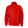 thumbnail image 1 of James and Nicholson - Sudadera de trabajo con media cremallera unisex (Rojo), 1 of 2